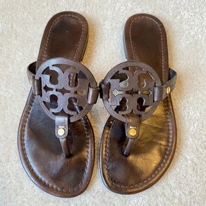 TORY BURCH Miller Sandal Chocolate Brown 7.5